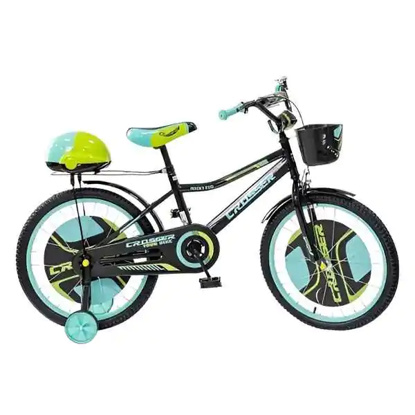 Dečiji bicikl sa pomoćnim točkovima ”Crosser” crno-zelena 724-20” - proizvod na akciji