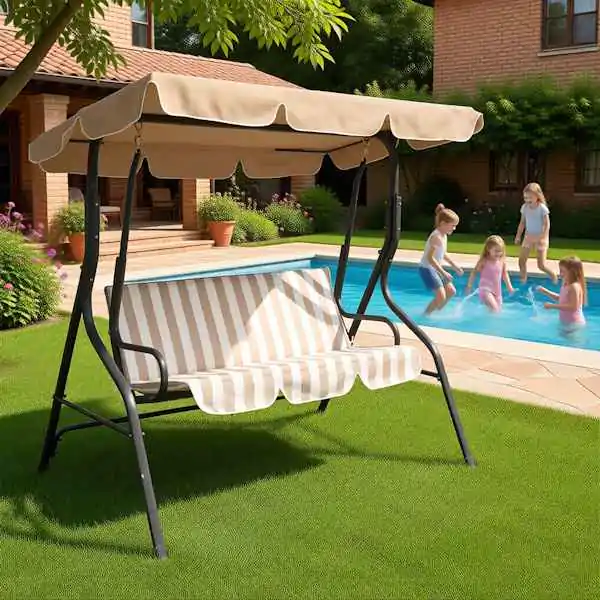 Baštenska ljuljaška bež-bela 170cm - proizvod na akciji