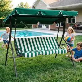 Baštenska ljuljaška zeleno-bela 170cm