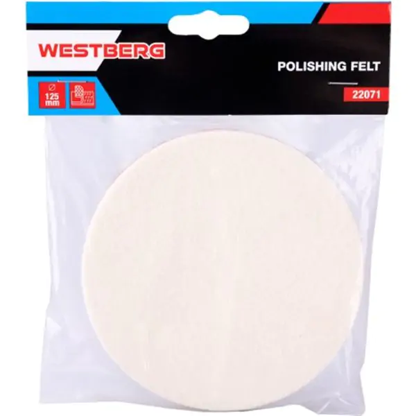 Filc disk za poliranje sa čičak prihvatom 125 mm, WESTBERG