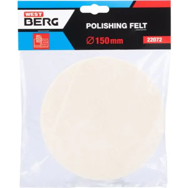 Filc disk za poliranje sa čičak prihvatom 150 mm, WESTBERG