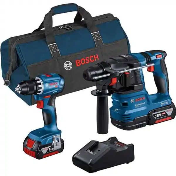 Bosch akumulatorski set GBH 18V-22 + GSR 18V-45 sa 2x4,0Ah akumulatora, punjačem i torbom 0615A50038 - proizvod na akciji