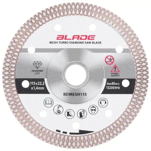 Dijamantski disk za sečenje tvrde keramike (Turbo) 115x22,2x1,4mm BLADE BDMESH115