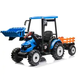 Traktor Sa Prikolicom i Utovarivačem Plavi Premium Oprema 24V7A 12949PS