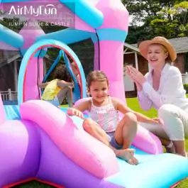 Dečija igraonica na naduvavanje Roze Dvorac 82011B 12878PS