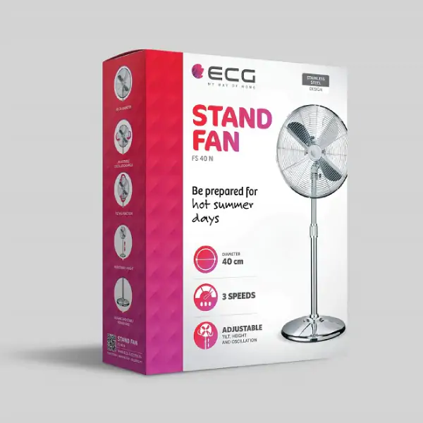 ECG Stajaći Ventilator FS 40 N Silver