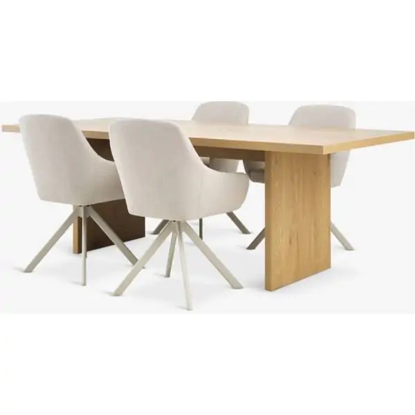 MUNKEBY D220 sto topao hrast + 4 ROSTRUP stolice bež