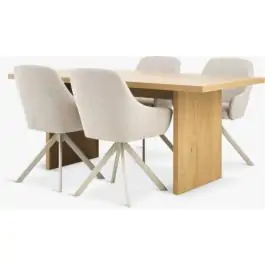 MUNKEBY D180 sto topao hrast + 4 ROSTRUP stolice bež S364181