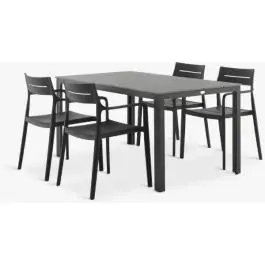 MARIELYST D205 baštenski sto siva + 4 INGSTRUP baštenski stolice crna