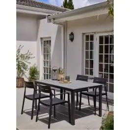 MARIELYST D205 baštenski sto siva + 4 INGSTRUP baštenski stolice crna