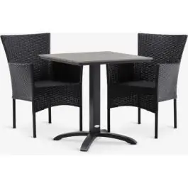 HOBRO D70 baštenski sto + 2 AIDT baštenske stolice crna S375121