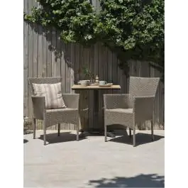 HOBRO D70 baštenski sto + 2 AIDT baštenske stolice natur S371501