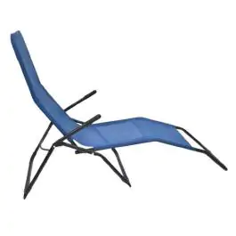 Sklopiva ležaljka za plažu i baštu 136 x 58 x 94 cm plava