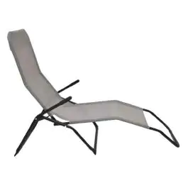 Sklopiva ležaljka za plažu i baštu 136 x 58 x 94 cm siva