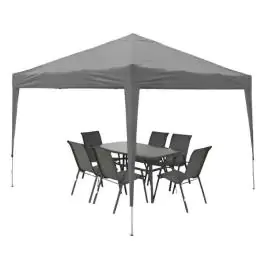 Sklopivi paviljon za dvorišta 3x3m sivi