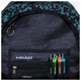 Ranac đački anatomski 2zipa 1džep veći AB300 Green Bricks 24./25.Head 502024118 crno-zeleni 000021127