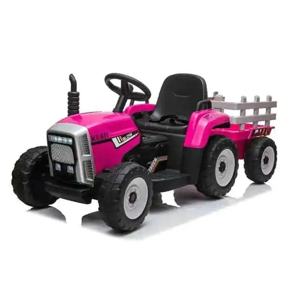 Traktor akumulatorski za decu Roze sa prikolicom i daljinskim - proizvod na akciji