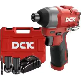DCK KDPL04-8EK akumulatorski udarni odvrtač – 12V, bez četkica, sa 2 baterije i punjačem
