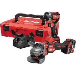 DCK KDKIT31EK akumulatorski set alata 20V – udarni odvrtač i ugaona brusilica sa 2x4.0Ah baterije i punjačem u koferu