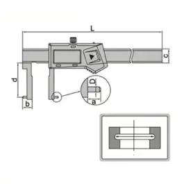 INSIZE Merilo pomično digitalno za unutrašnje žljebove 25-200 mm 0,98-8" 1121-200A