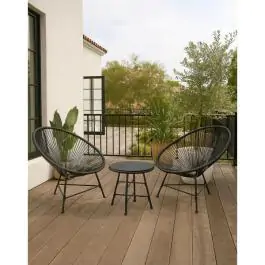Bistro set od čelika i ratana, 3 dela 32-741000