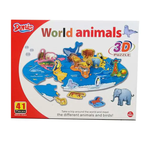 3D slagalica, Životinje sveta 01-536000