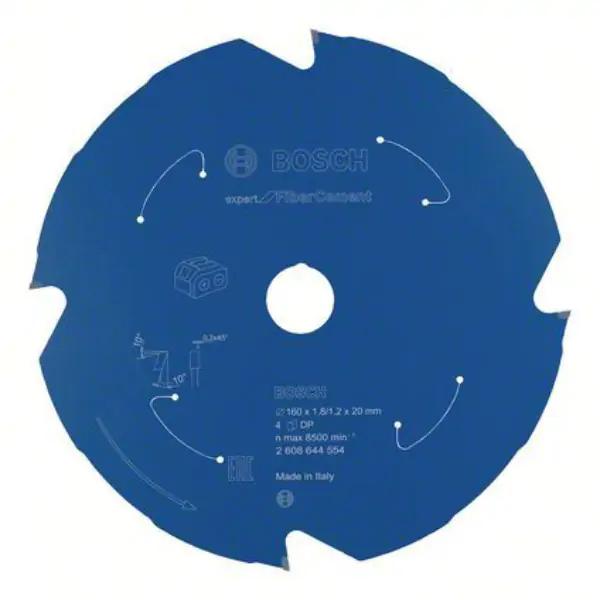 Expert for Fibre Cement list kružne testere za akumulatorske testere 160x1.8/1.2x20 T4 Bosch 2608644554, 160x1.8/1.2x20 T4