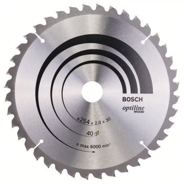 List kružne testere Optiline Wood 254 x 30 x 2,0 mm, 40 Bosch 2608640435, 254 x 30 x 2,0 mm, 40