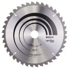 List kružne testere Optiline Wood 254 x 30 x 2,0 mm, 40 Bosch 2608640435, 254 x 30 x 2,0 mm, 40