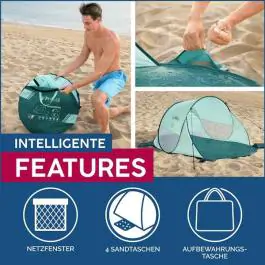 Bestway šator za plažu  Quick 2, 200 x 120 x 90 cm