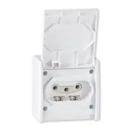 Priključnica tropolna power porcelanska ip44,bela