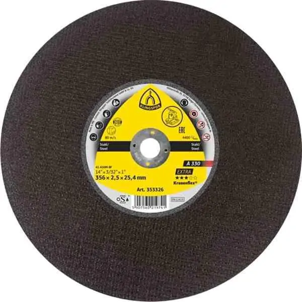 Rezna ploča za metal 356 x 2,5 x 25,4 mm Klingspor A 330 Extra Kronenflex®