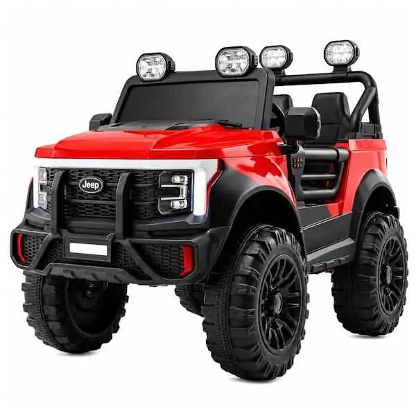 Dzip za decu polis 12v 2motora rc MB 0345 CRVENA