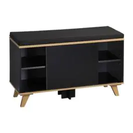 KESPER KSP15943 CIPELARNIK  SA JASTUKOM ZA SEDENJE CRNI 77 x 48 x 30 CM
