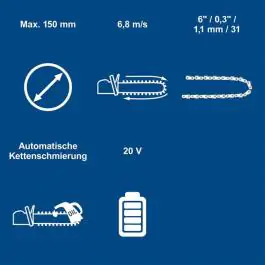 Scheppach 5910310400 BC-PS150-X akumulatorski rezač grana 150 mm, Brushless, 20V