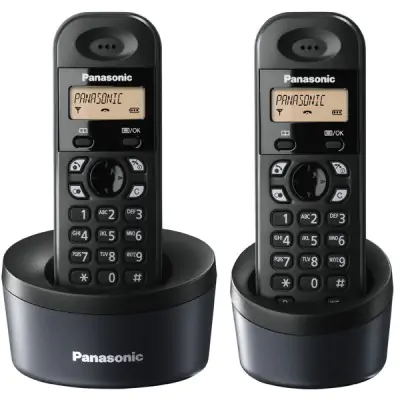 Telefon bežični DECT KX-TG1312FXH sa 2 slušalice Crni PANASONIC