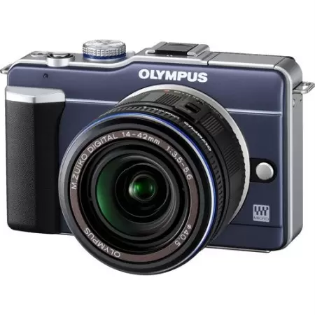 Digitalni fotoaparat E-PL1 Komplet plavi i EZ-M1442L crni, punjač i baterija OLYMPUS