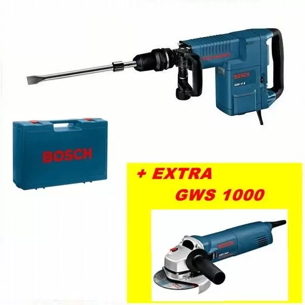 Hamer za štemovanje-razbijanje GSH 11 E Professional + Ugaona brusilica GWS 1000 Professional BOSCH Akcija