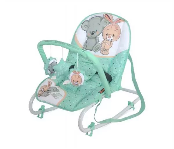 Ležaljka za bebe Top Relax Grey & Green Best Friends BERTONI