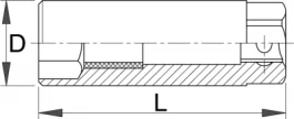 Ključ nasadni za svećice, prihvat 3/8" 186.4/2 21mm UNIOR