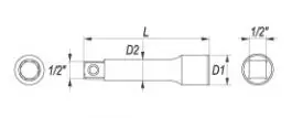 Produžetak 1/2"-254mm YATO