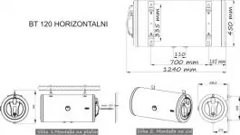 Termorad bojler inox BT-120 Z desni horizontalni beli