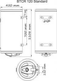 Bojler emajlirani BTCR-120 standard sa regulacijom T Termorad