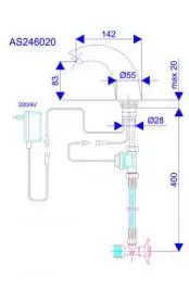 Senzor slavina - Easy E za hladnu vodu 220/9V STERN Rosan  AS246020