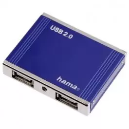 USB 2.0 razdelnik 1:4 Aluminium plavi Hama