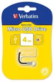 USB Flash memorija 2.0 MICRO drive 4GB STORE Žuta n GO VERBATIM