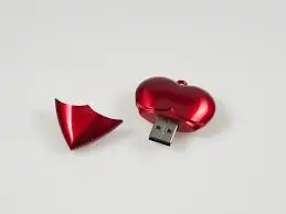 Xwave Red Heart USB 8GB, round metal box