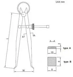 Šestar unutrašnji sa vijkom 300mm INSIZE