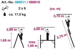 Merdevine-skela 2x6 Corda Krause