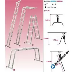 Merdevine zglobne 4x3 Corda Krause